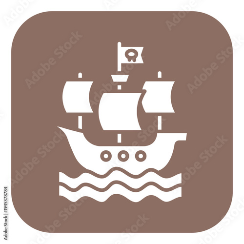 Pirate Ship Vector Icon