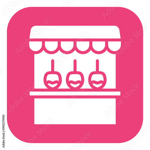 Toffee Apple Stall Vector Icon