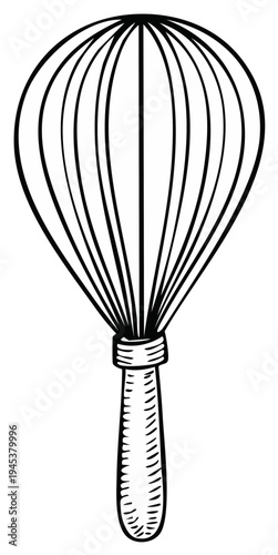 Simple Hand Drawn Whisk Kitchen Utensil for Cooking and Baking