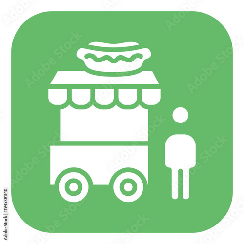 Hot Dog Stall Vector Icon