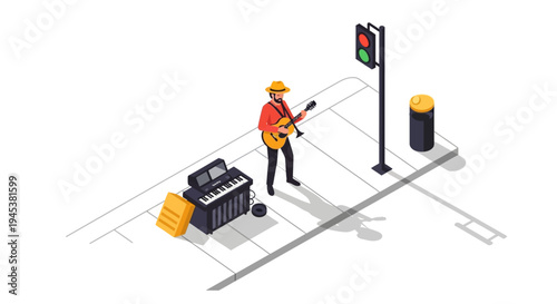 Man in hard hat working on road.