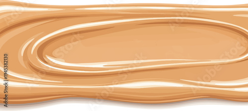 Abstract swirl of warm, light brown and white viscous liquid, glossy texture