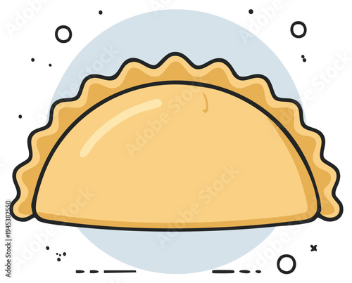 Delicious Golden Empanada Flat Design Illustration Traditional Savory Pastry Food Icon