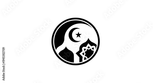Islamic Symbol with Crescent Moon and Star 7.
