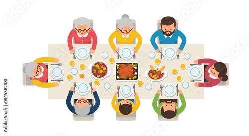 People sitting around a dinner table.