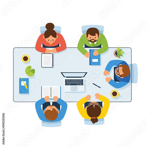 People sitting around a meeting table.