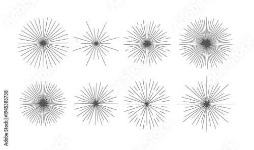Eight radial sunburst starburst white abstract pattern