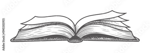 Open book with pages blowing in the wind