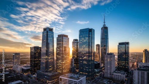 Wallpaper Mural Modern Cityscape At Dusk With Glowing Skyscrapers And Dramatic Clouds Torontodigital.ca