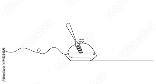 Modern single line art food service concept design