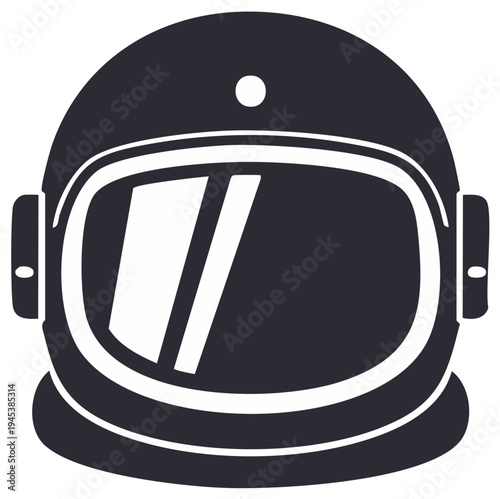 Monochromatic Astronaut Space Helmet Icon for Exploration and Science Design