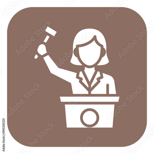 Auctioneer Female Vector Icon
