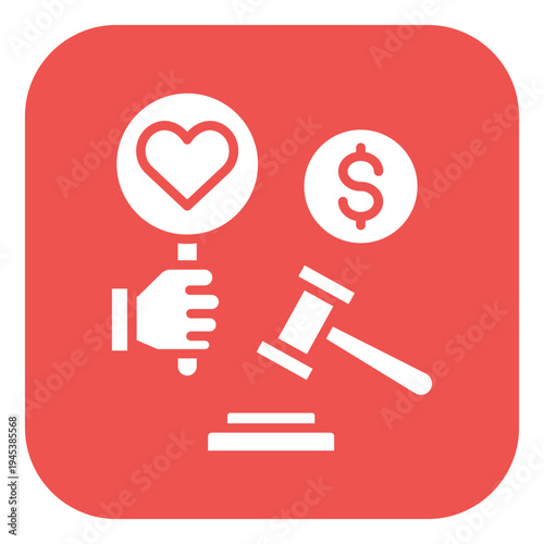 Charity Auction Vector Icon