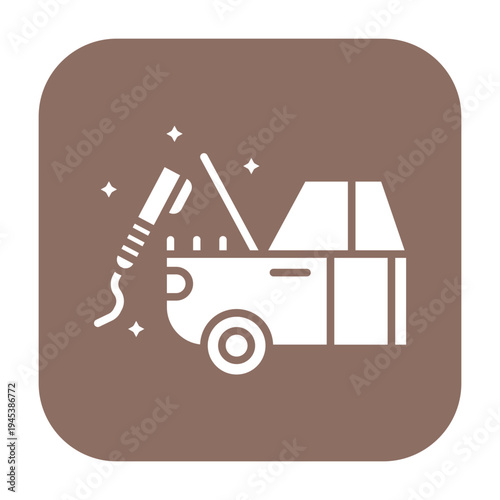 Car Trunk Cleaning Vector Icon