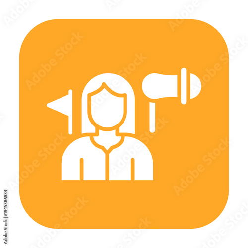 Tour Guide Female Vector Icon