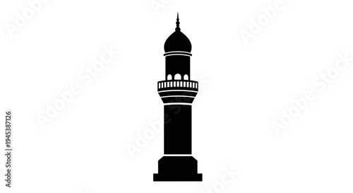 Minaret Tower Silhouette Islamic Architecture.