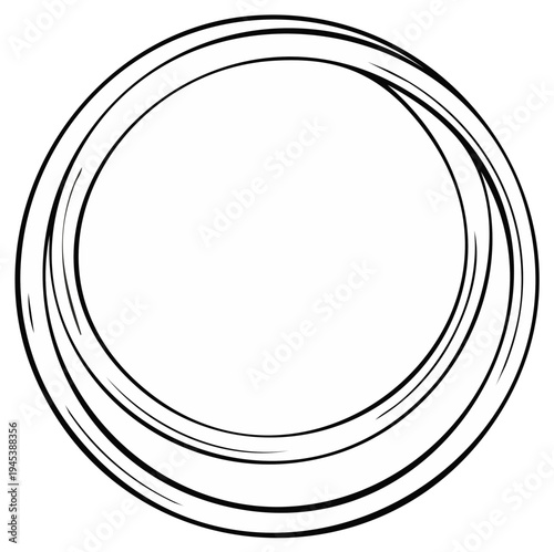 Abstract swirling concentric circles in a hand drawn artistic style
