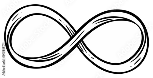 Black and white infinity symbol illustration