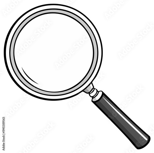 Magnifying Glass Cartoon Illustration for Investigation and Research Tool