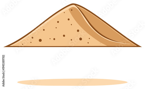 Simple illustration of a triangular folded crepe or thin pancake dessert