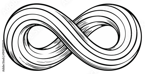 Infinity symbol illustration with layered lines, showing eternal concept
