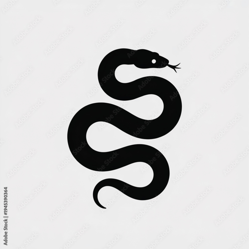 Fototapeta premium Black snake icon vector