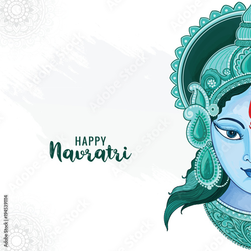 Happy navratri maa durga illustration background