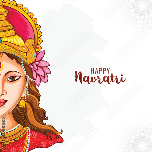 Happy navratri maa durga illustration background