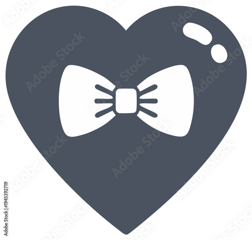 Bow Tie Inside a Heart Shape Symbol Design for Affection and Gentility
