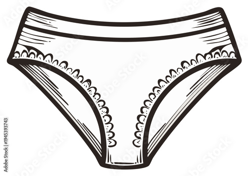 Illustration of a sketch-style pair of women's underpants