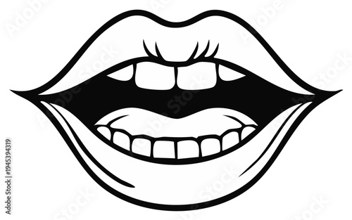 Open Mouth With Visible Teeth And Lips Expressing Surprise Or Exclaiming