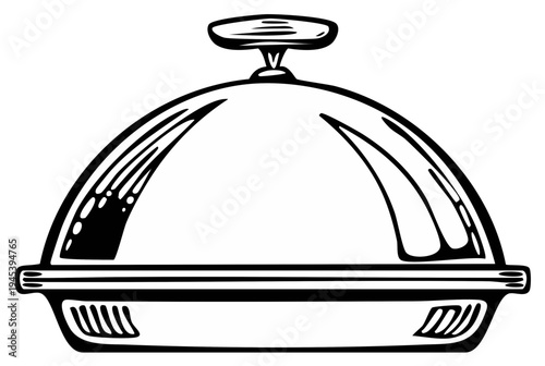 Elegant serving platter illustration, vintage design