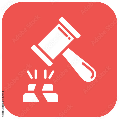 Broken Gavel Vector Icon