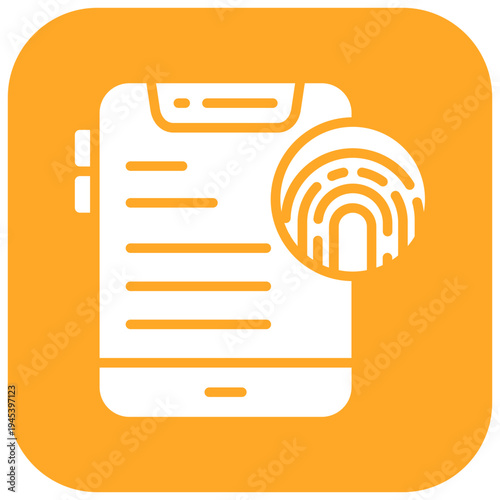 Mobile Lock Biometric Vector Icon
