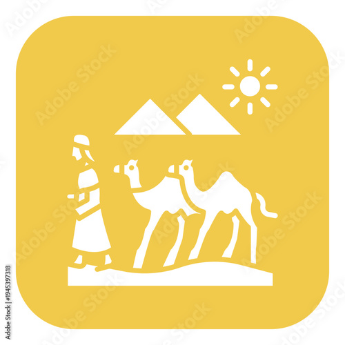 Camel Caravan Vector Icon