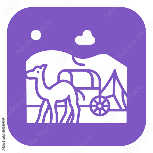 Nomad Caravan Vector Icon