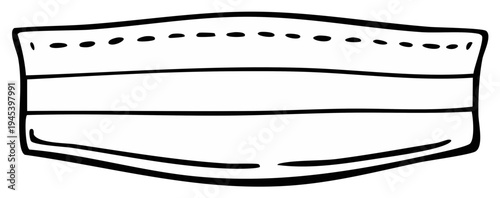 Medical face mask illustration, black line art, protection symbol concept