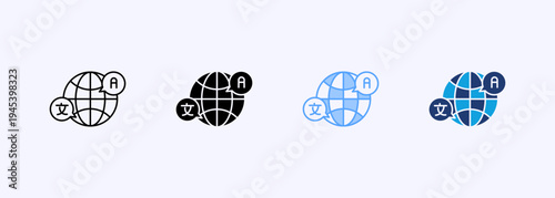 Language Icon Set Multistyle Various Collection Element For Design