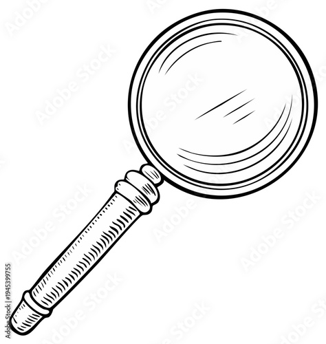Vintage Hand Drawn Magnifying Glass Illustration