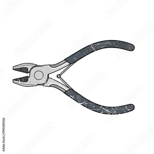 Pliers tool icon with grunge texture