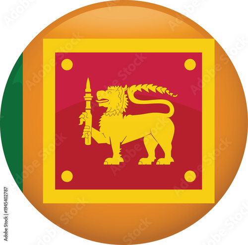 Sri Lanka National Flag Circle Badge Icon