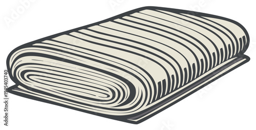 Folded fabric illustration of textile material in a simple design
