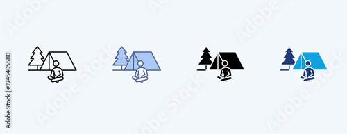Outdoor Retreat Multiple Icon Illustration Vector
