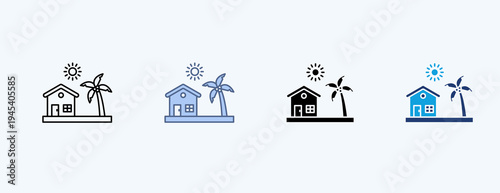 Nature Resort Multiple Icon Illustration Vector
