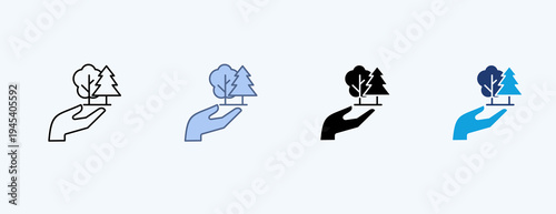 Forest Escape Multiple Icon Illustration Vector