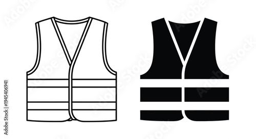 Two safety vests one outlined and one solid a striking silhouette