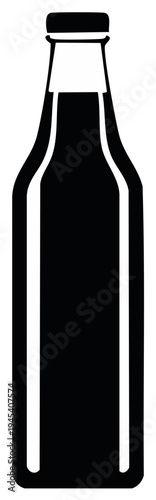 Stylized black silhouette icon of a beverage bottle with cap