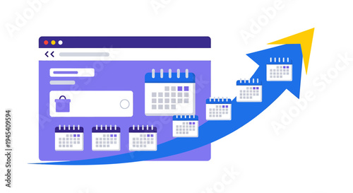 Dynamic web dashboard interface with analytics and charts. Vector Illustrations. EPS Editable