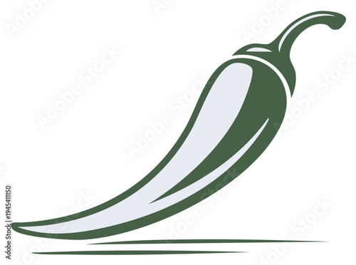 Stylized green chili pepper illustration a vibrant spicy vegetable graphic for food and cooking themes