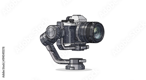 Digital camera with gimbal stabilizer